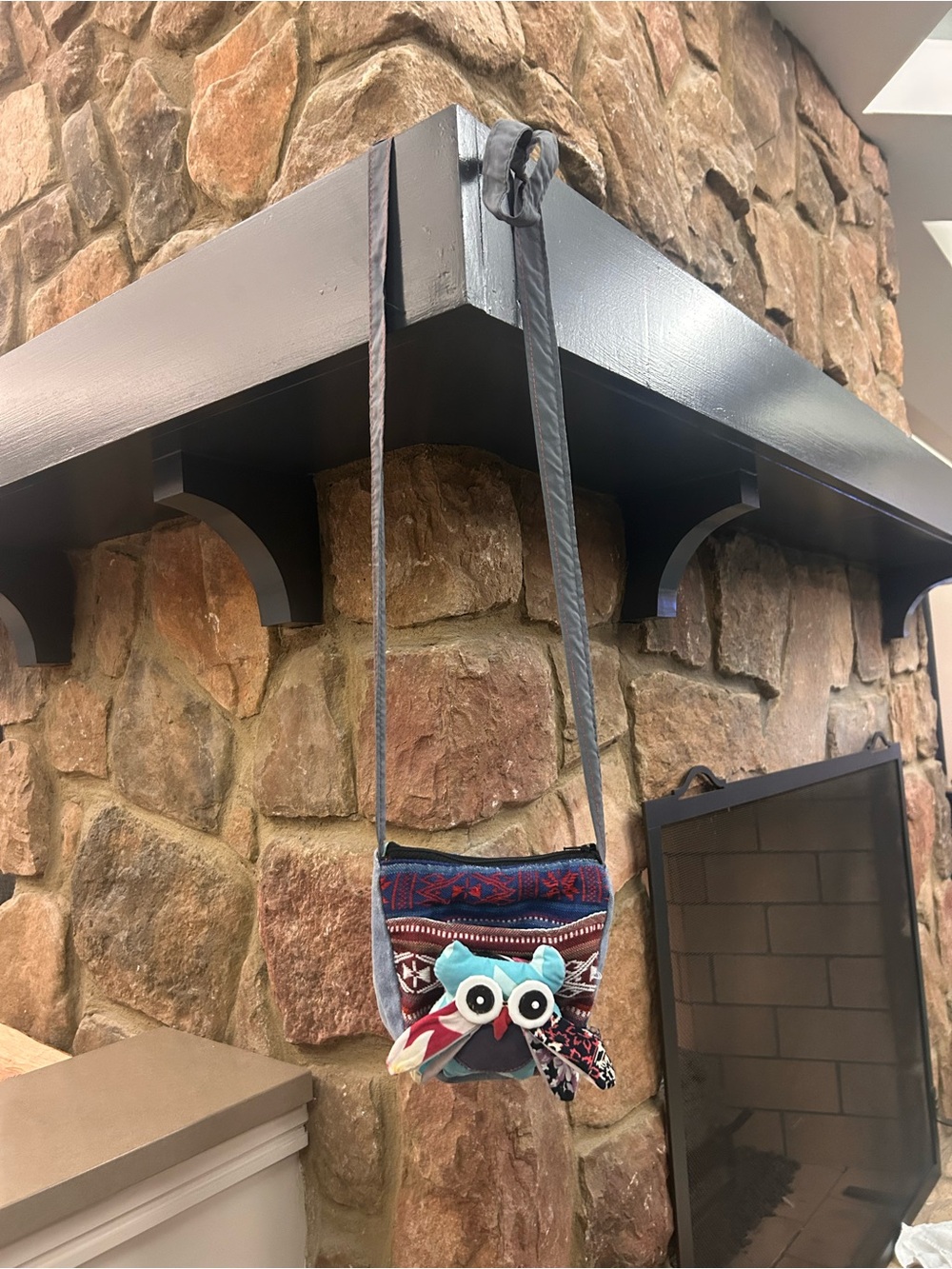Handmade Colorful Owl Crossbody Bag with Strap